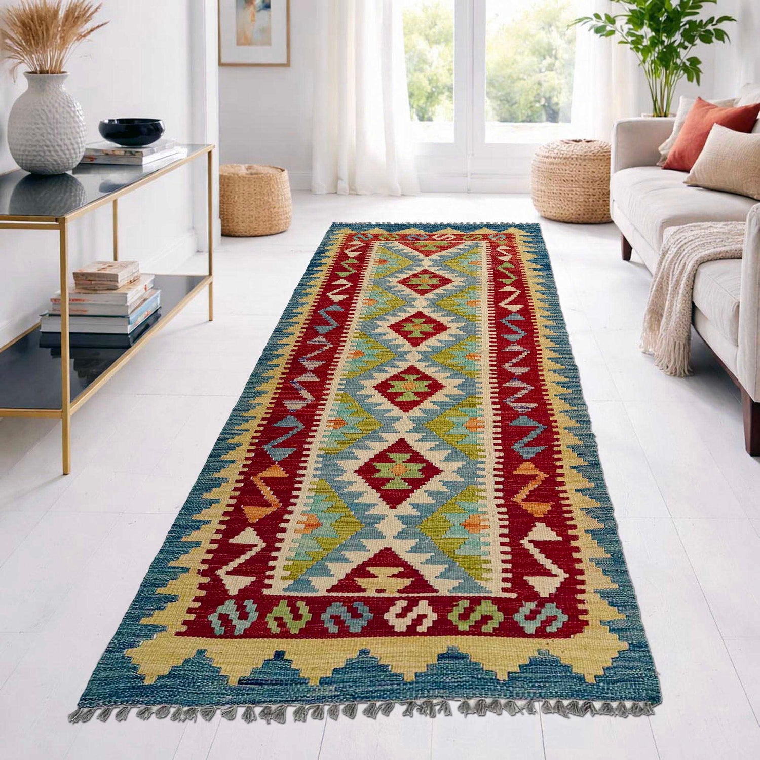 Vegetable Kelim Runner 2' 6" x 6' 4" (ft)- No. P36966