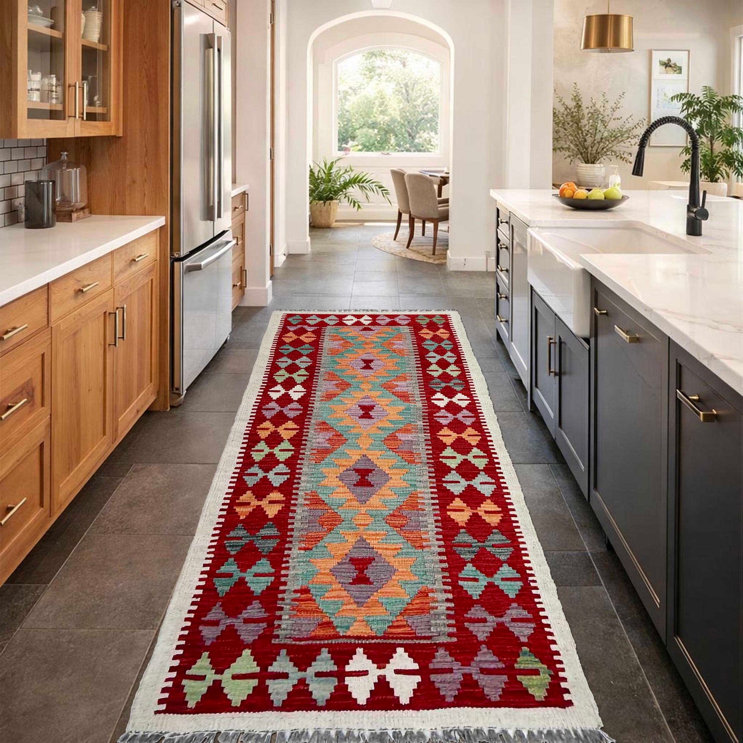 Vegetable Kilim Runner 2' 6" x 5' 11" (ft)- No. P36970