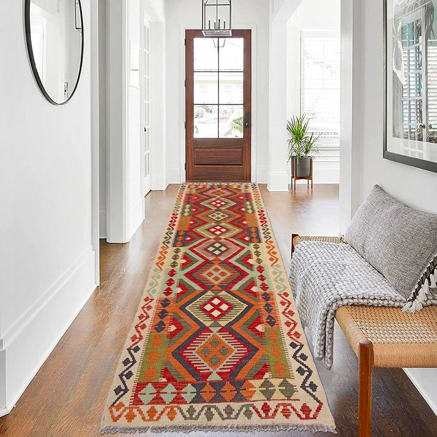 Vegetable Kilim Runner 2' 7" x 9' 6" (ft) - No. P36980