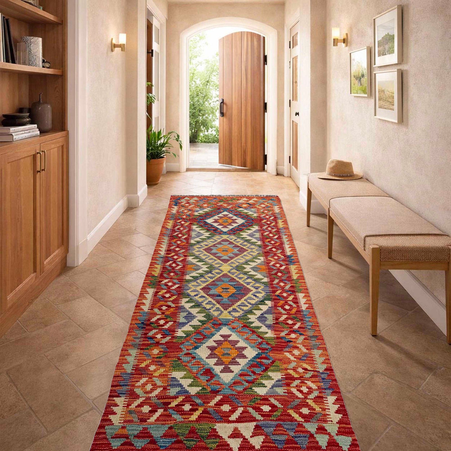 Vegetable Kelim Runner 2' 5" x 6' 5" (ft)- No. P36991
