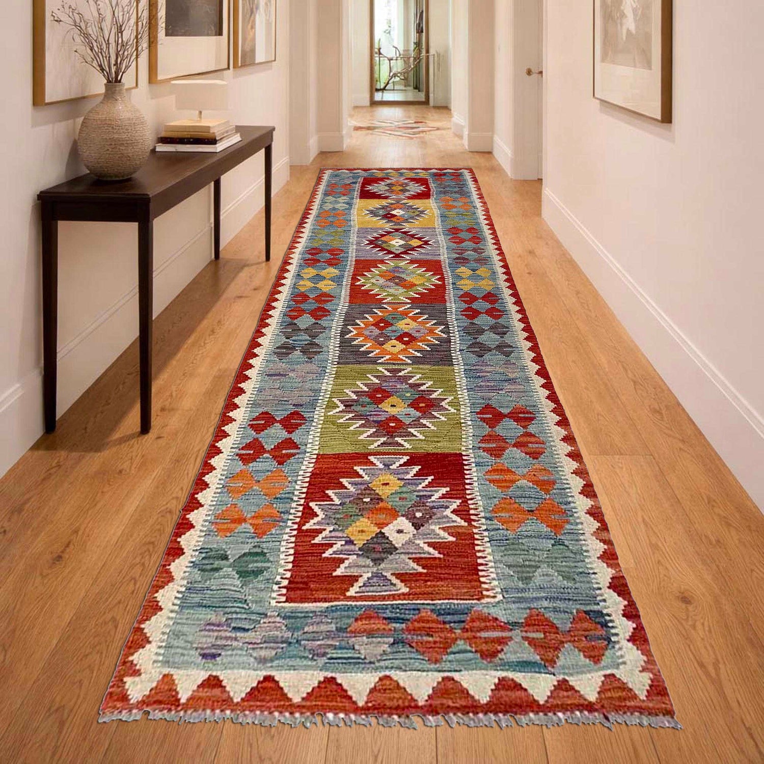 Vegetable Kilim Runner 2' 6" x 9' 4" (ft) - No. P37007