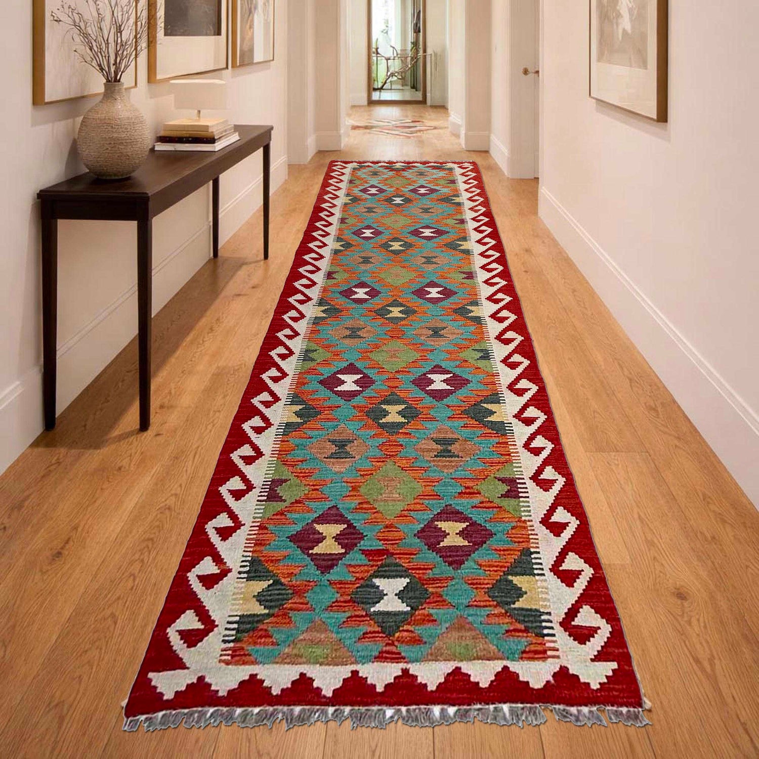 Vegetable Kelim Runner 2' 7" x 9' 6" (ft) - No. P37012