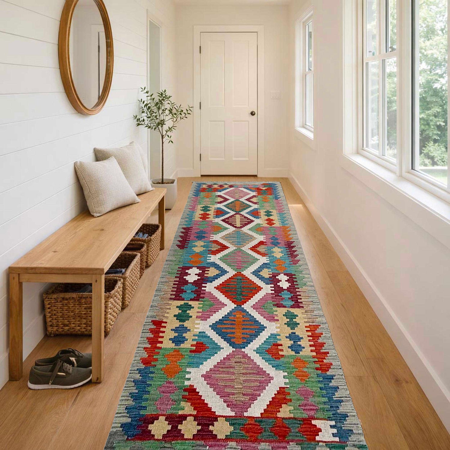 Vegetable Kelim Runner 2' 6" x 9' 10" (ft) - No. P37016