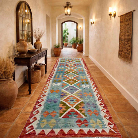 Vegetable Kelim Runner 2' 9" x 9' 8" (ft) - No. P37018
