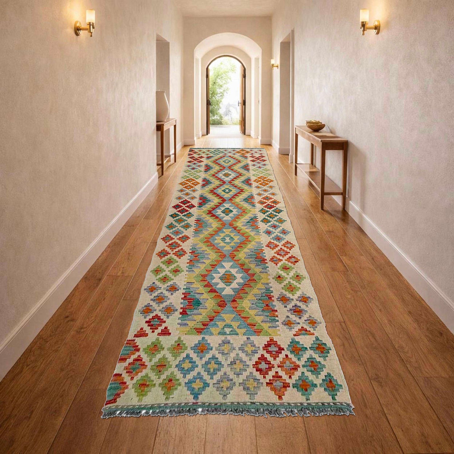 Vegetable Kilim Runner 2' 7" x 10' 1" (ft) - No. P37031