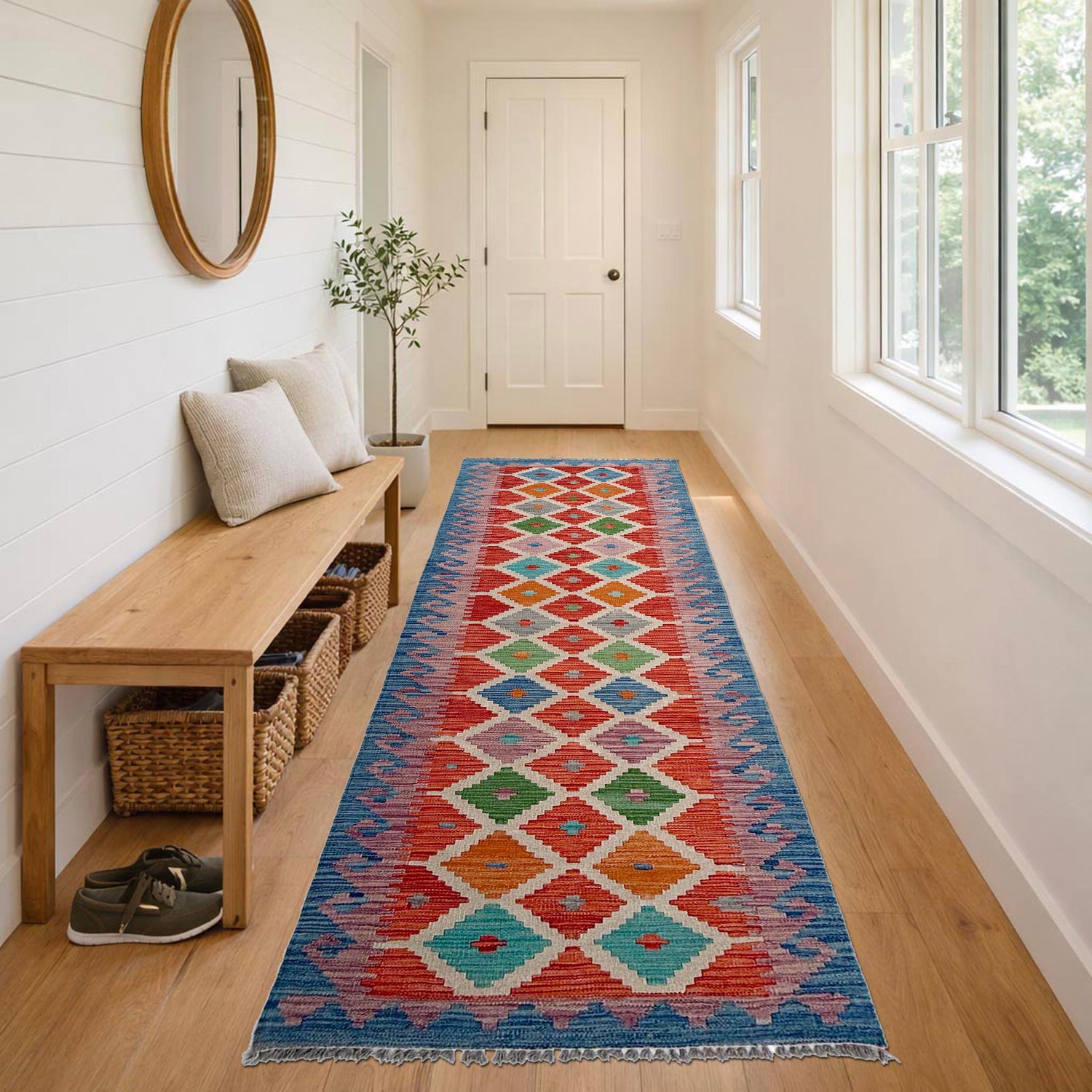Vegetable Kelim Runner 2' 6" x 9' 9" (ft) - No. P37034