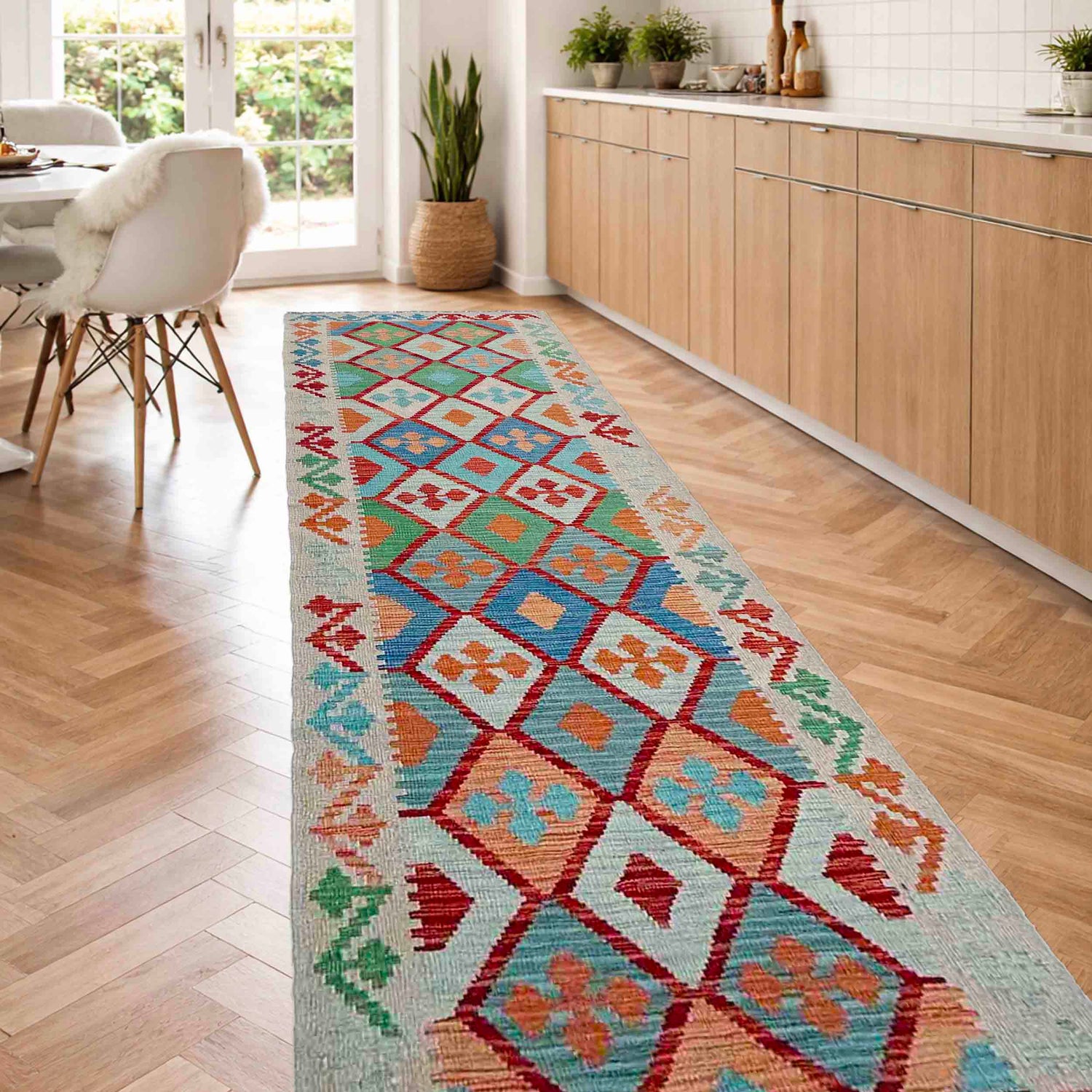 Vegetable Kilim Runner 2' 8" x 10' 0" (ft) - No. P37035