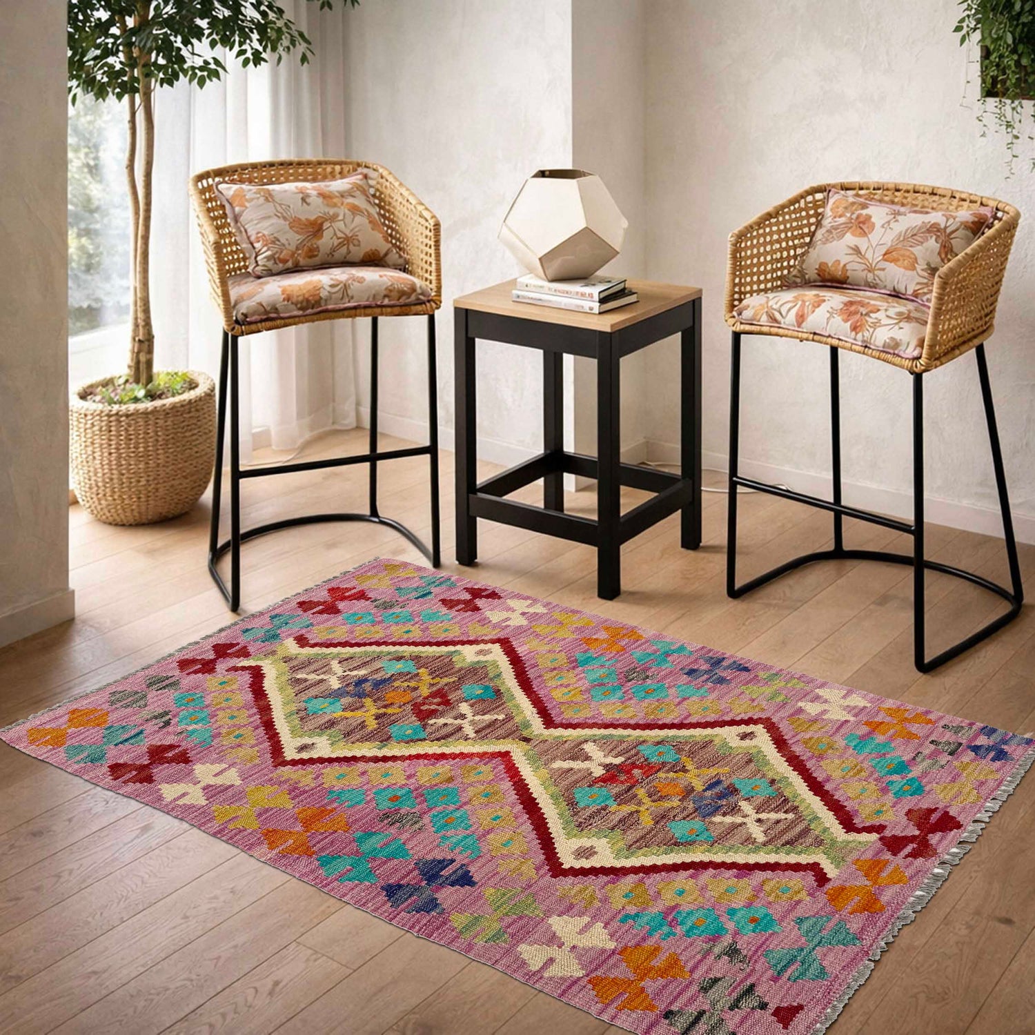 Handmade Vegetable Kilim 2' 7" x 3' 11" (ft) - No. P37047