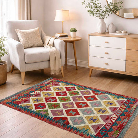 Handmade Vegetable Kelim 2' 4" x 4' 3" (ft) - No. P37050