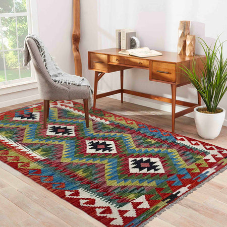 Handmade Vegetable Kilim 2' 9" x 4' 2" (ft) - No. P37053