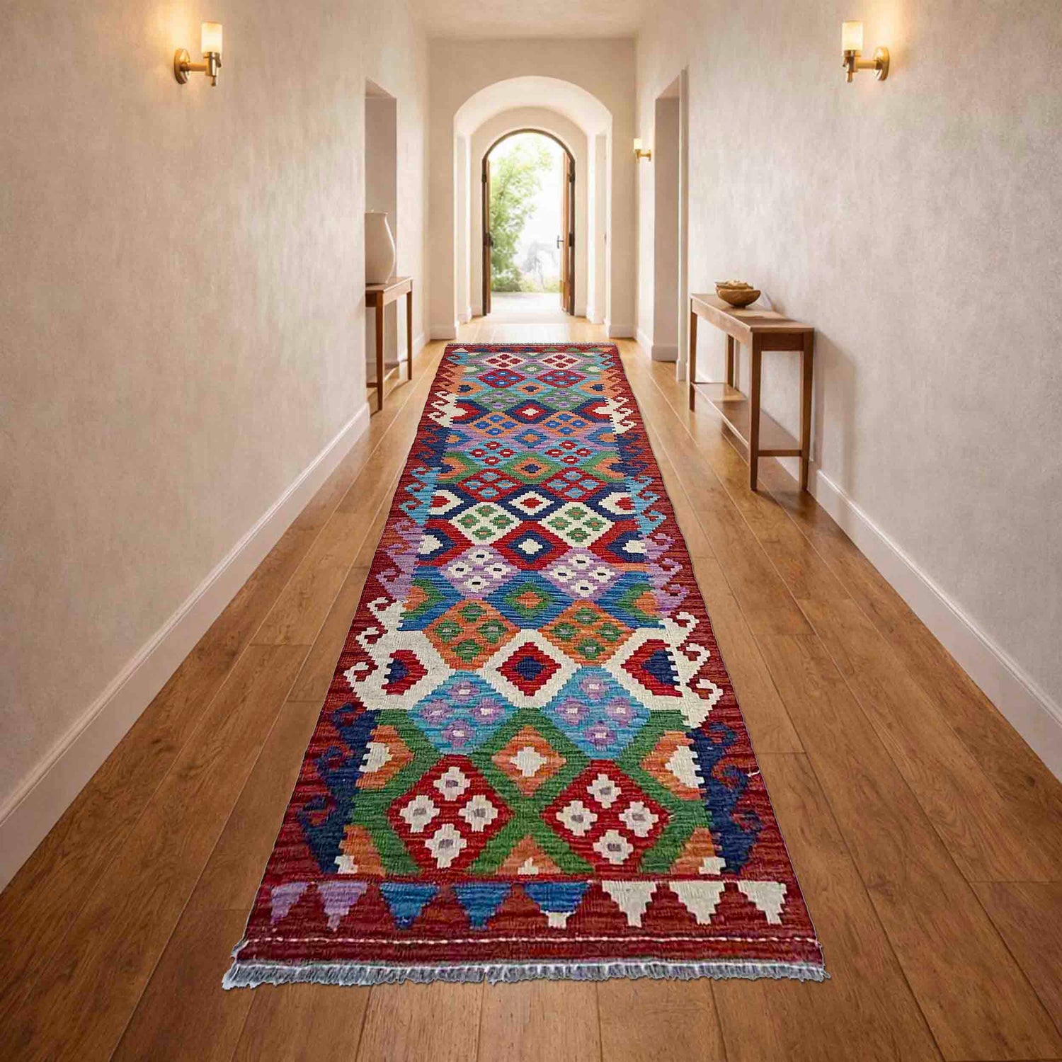 Vegetable Kilim Runner 2' 7" x 9' 6" (ft) - No. P37055