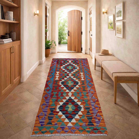 Vegetable Kelim Runner 2' 6" x 6' 3" (ft)- No. P37069
