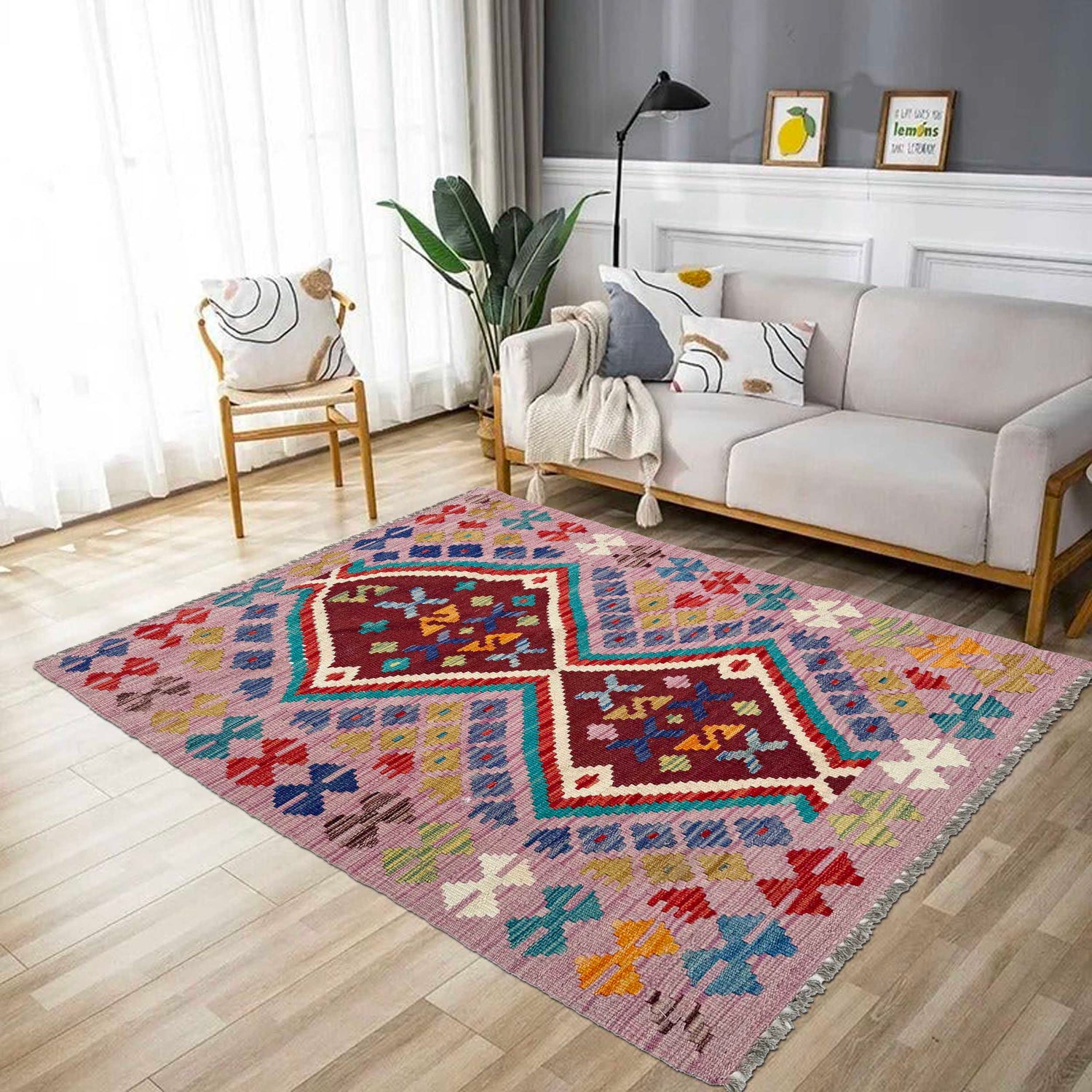 Handmade Vegetable Kilim 2' 7" x 4' 3" (ft) - No. P37070