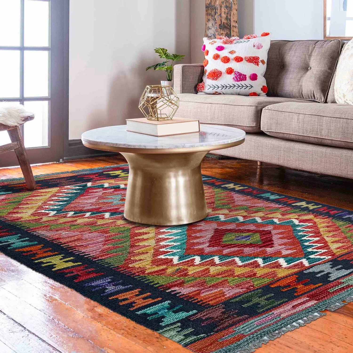 Handmade Vegetable Kilim 2' 5" x 4' 0" (ft) - No. P37072