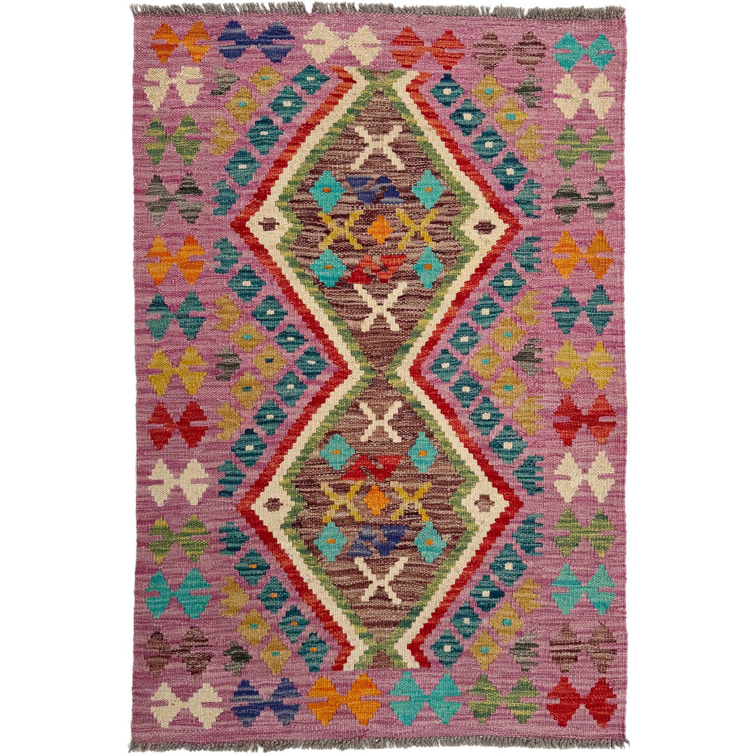Handmade Vegetable Kelim 2' 7" x 3' 11" (ft) - No. P37073