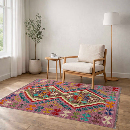 Handmade Vegetable Kelim 2' 7" x 3' 11" (ft) - No. P37073
