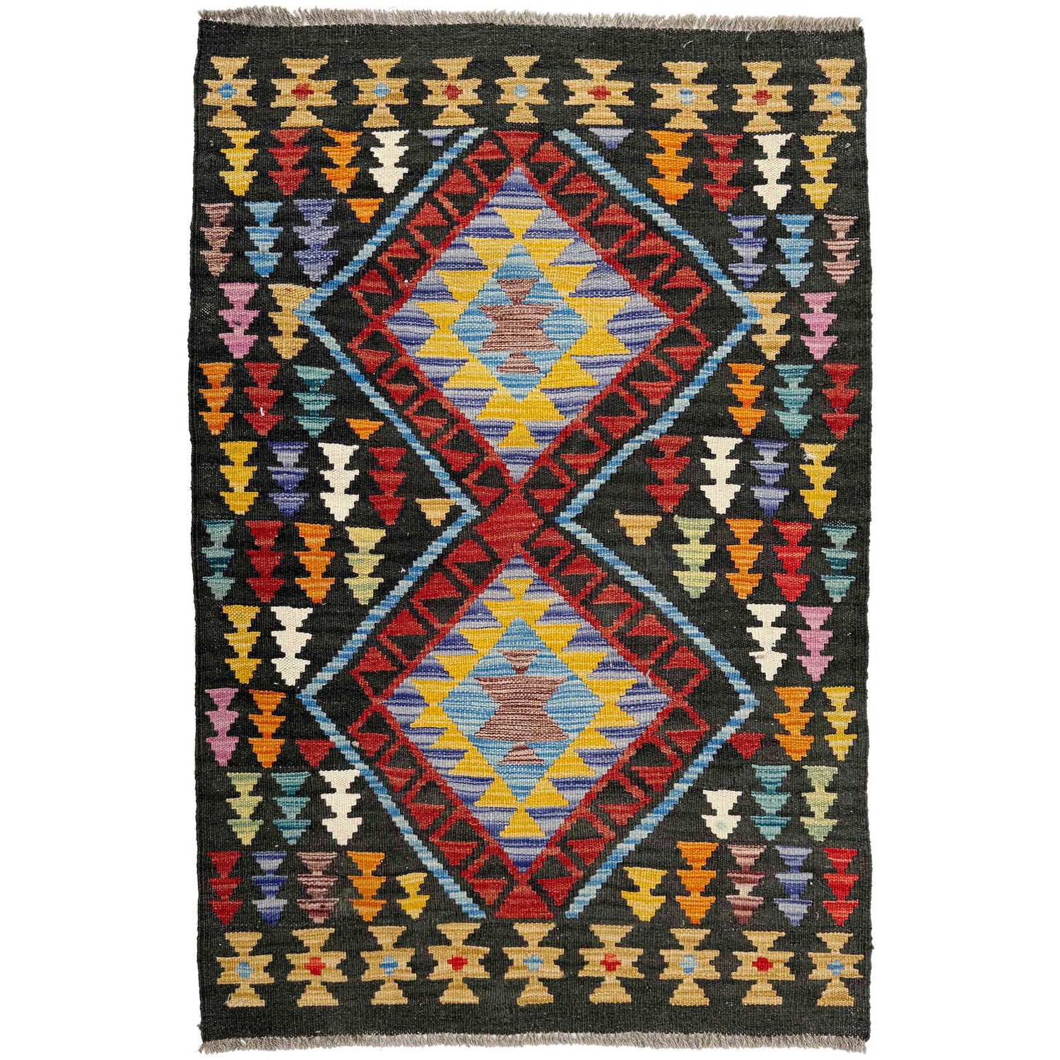 Handmade Vegetable Kilim 2' 7" x 4' 0" (ft) - No. P37074