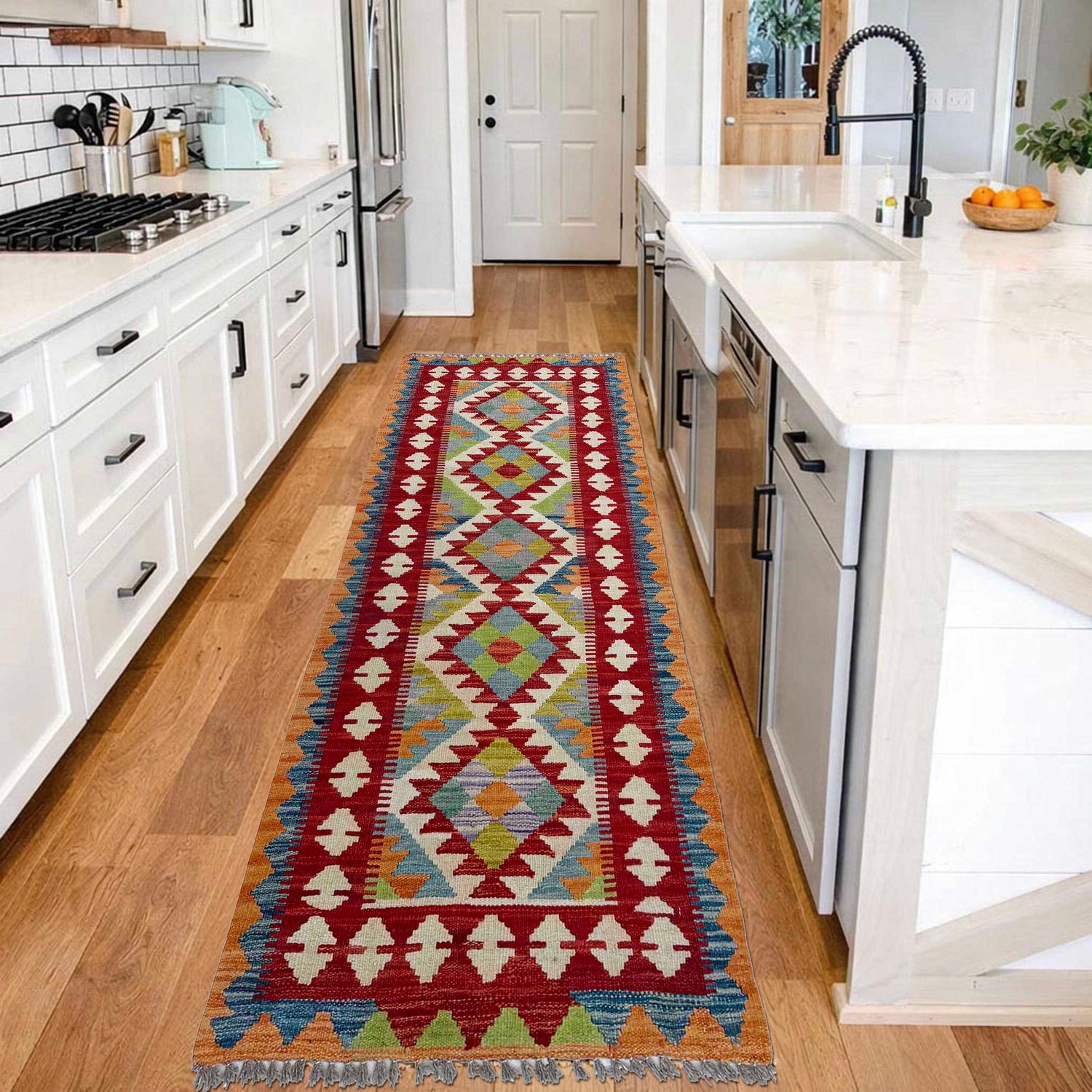 Vegetable Kelim Runner 2' 5" x 6' 6" (ft)- No. P37082