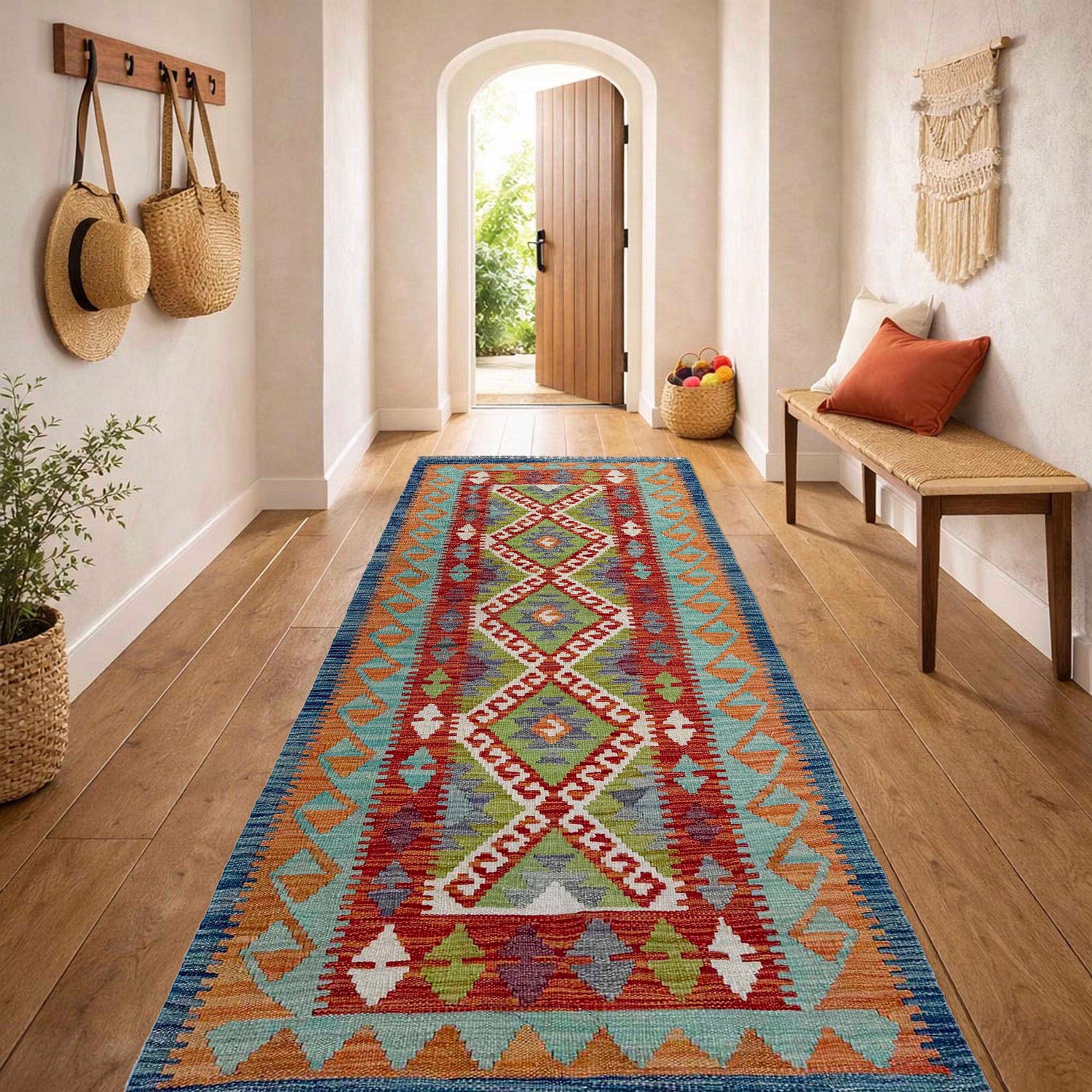 Vegetable Kelim Runner 2' 6" x 6' 5" (ft)- No. P37094