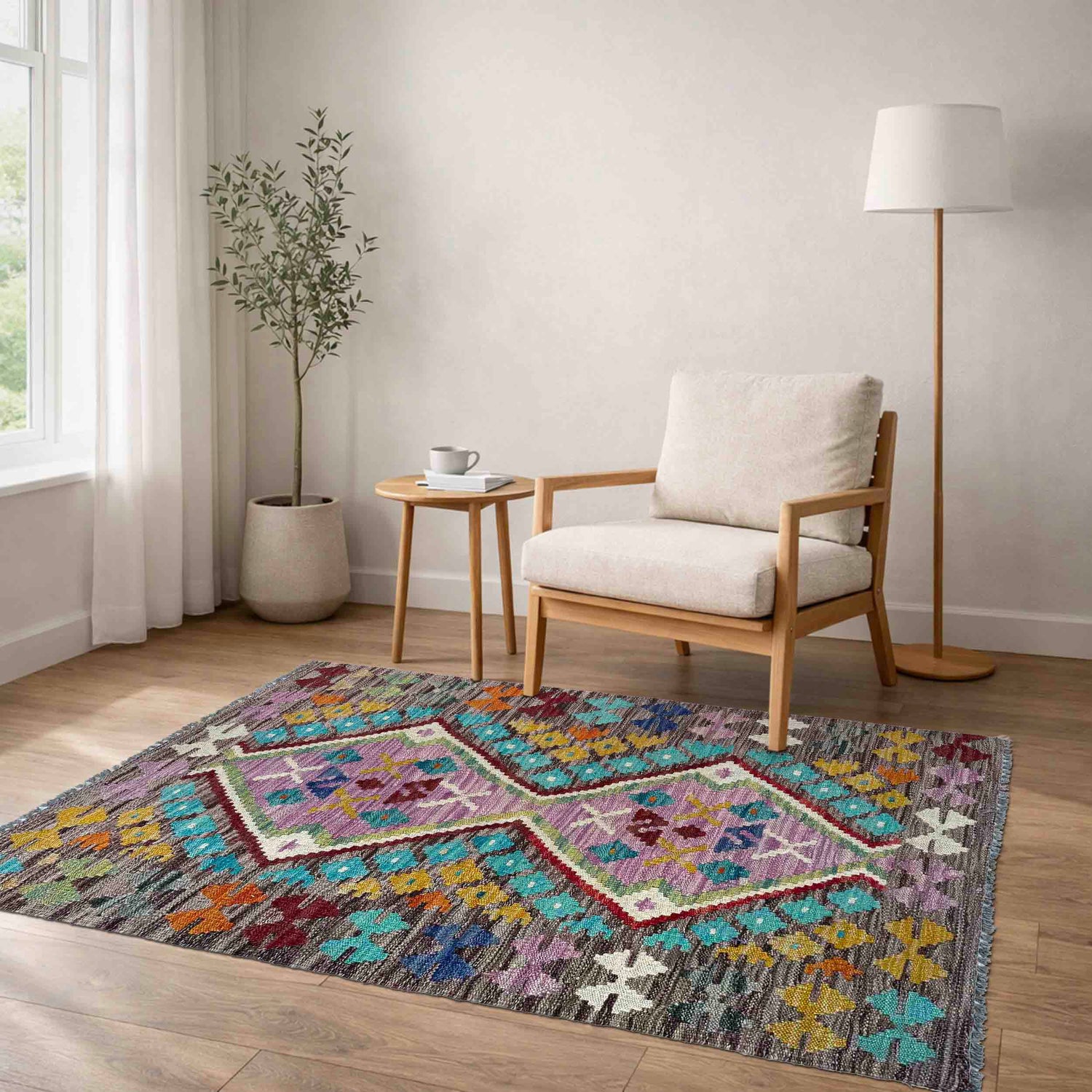 Handmade Vegetable Kilim 2' 6" x 4' 1" (ft) - No. P37097