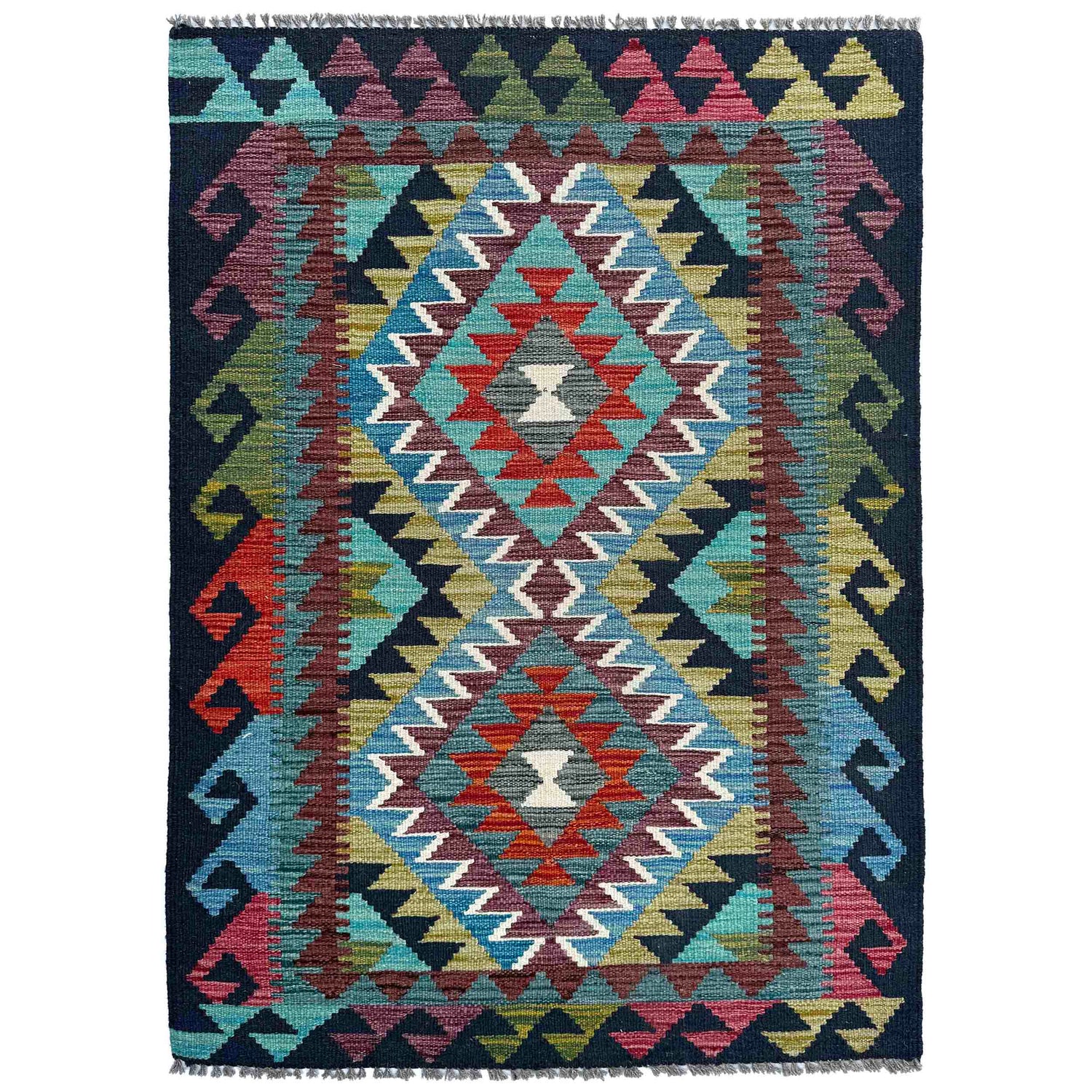 Handmade Vegetable Kelim 2' 10" x 3' 11" (ft) - No. P37104