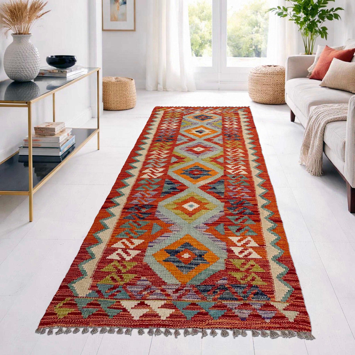 Vegetable Kelim Runner 2' 6" x 6' 8" (ft)- No. P37121