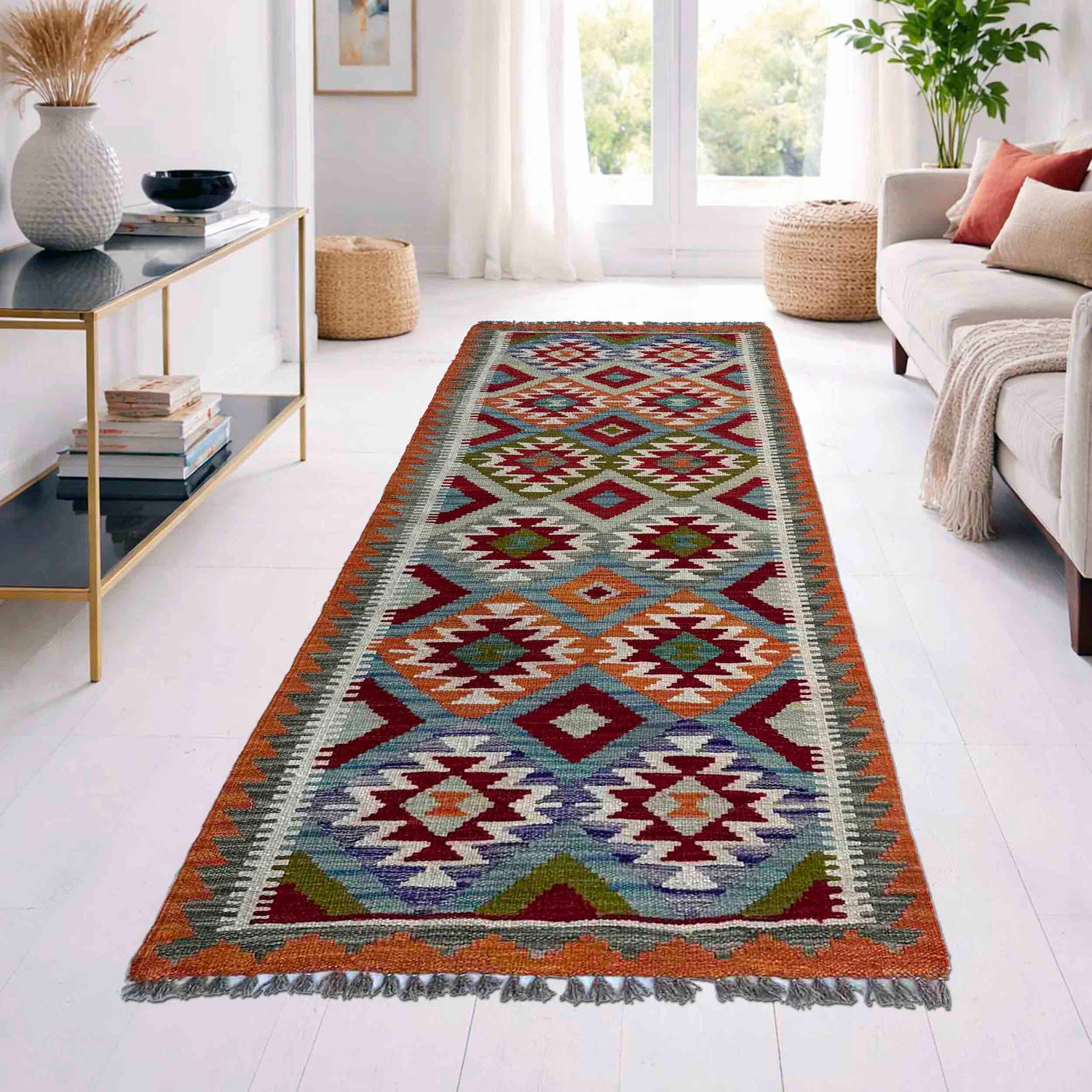 Vegetable Kilim Runner 2' 6" x 6' 6" (ft)- No. P37127