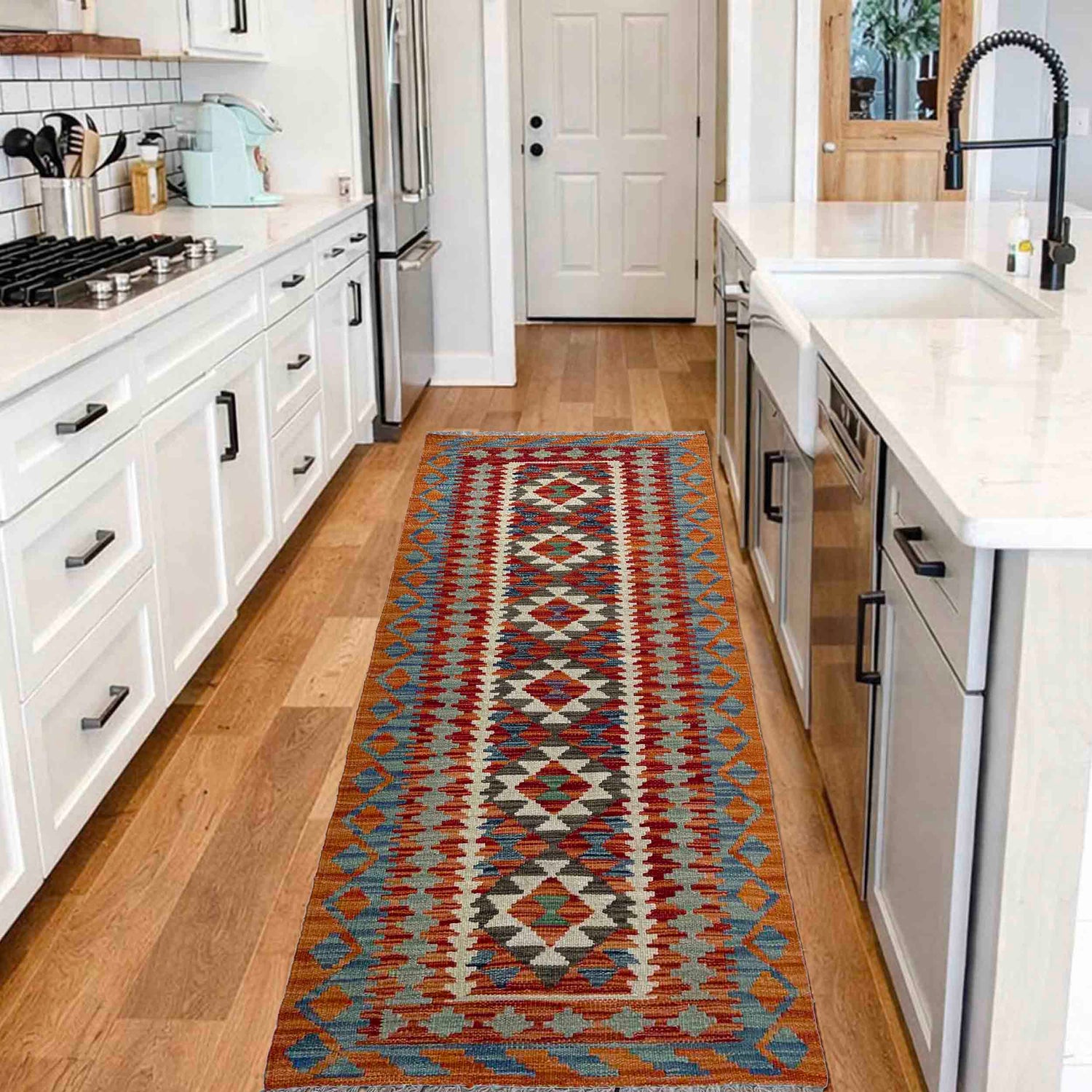 Vegetable Kelim Runner 2' 6" x 5' 11" (ft)- No. P37129