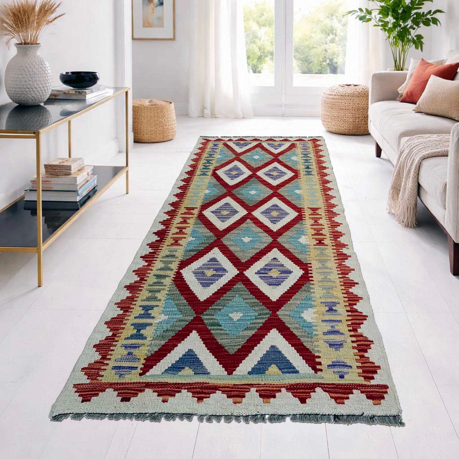 Vegetable Kilim Runner 2' 6" x 6' 4" (ft)- No. P37134