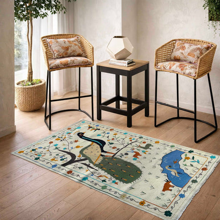 Handmade Embroidery Kilim 3' 5" x 6' 6" (ft) - No. P37138