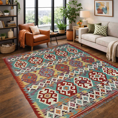 Handmade Vegetable Kilim 5' 0" x 6' 3" (ft) - No. P37179