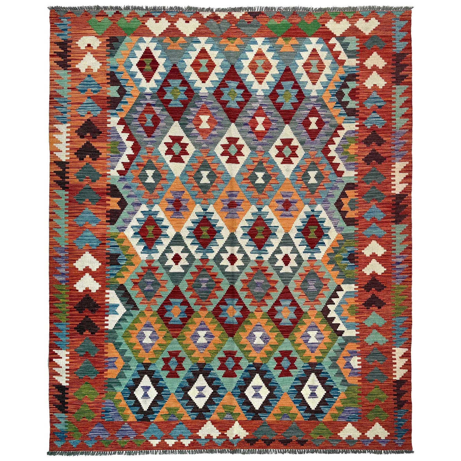 Handmade Vegetable Kelim 6' 5" x 9' 7" (ft) - No. P37217