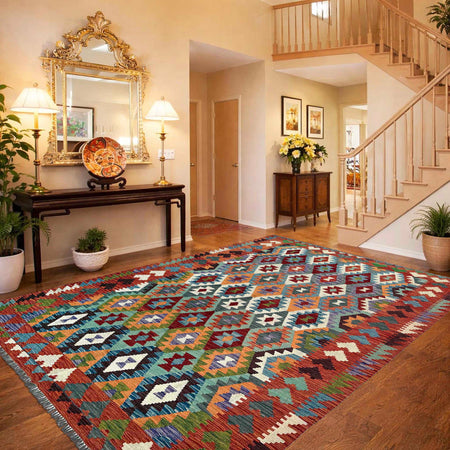 Handmade Vegetable Kelim 6' 5" x 9' 7" (ft) - No. P37217