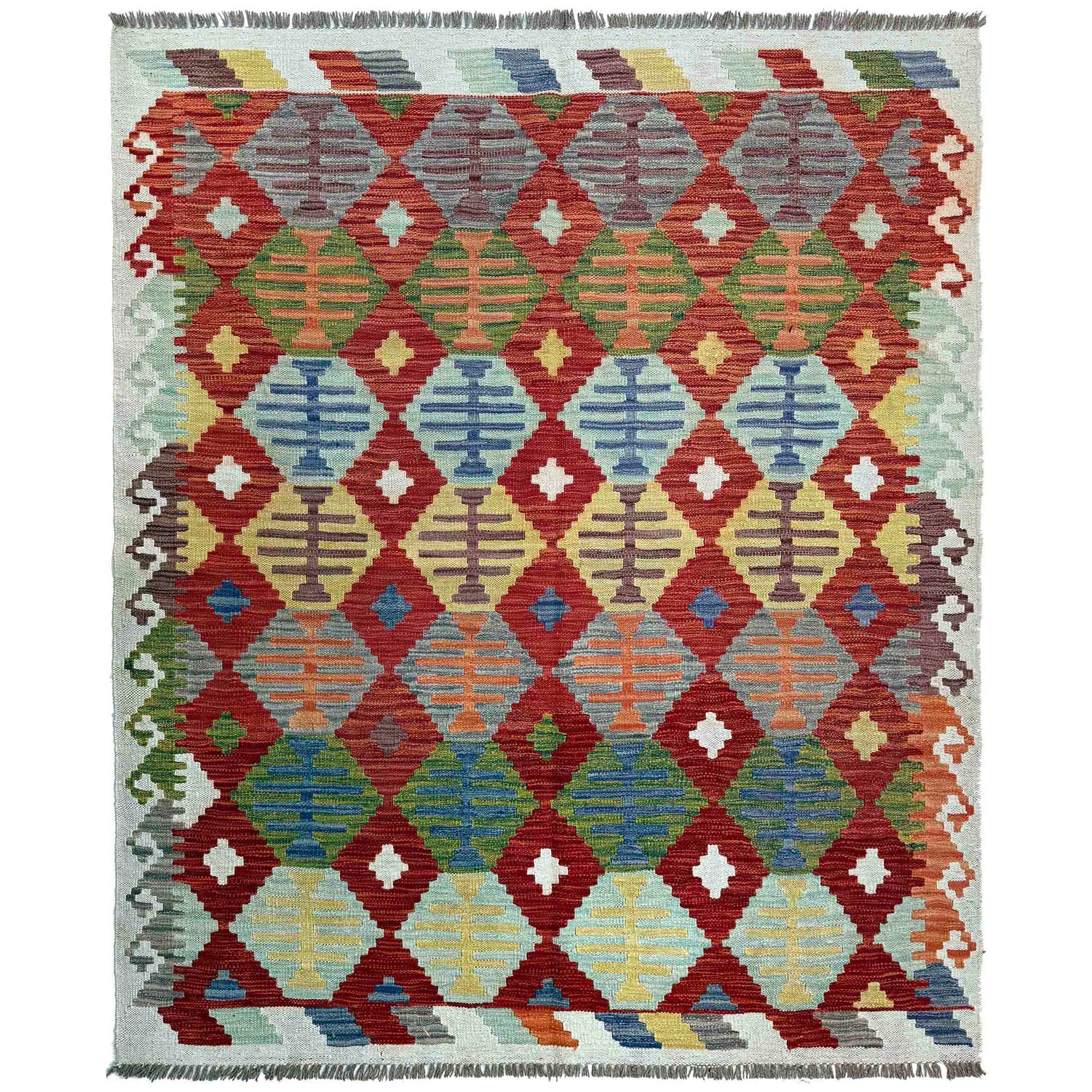 Handmade Vegetable Kelim 5' 0" x 6' 3" (ft) - No. P37227