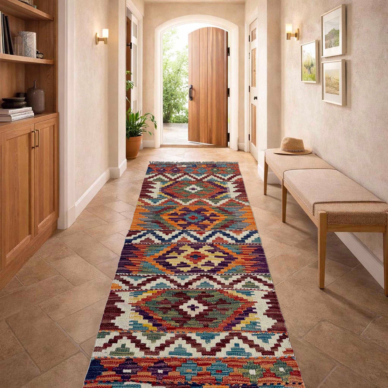 Vegetable Kelim Runner 1' 7" x 4' 11" (ft)- No. P37242