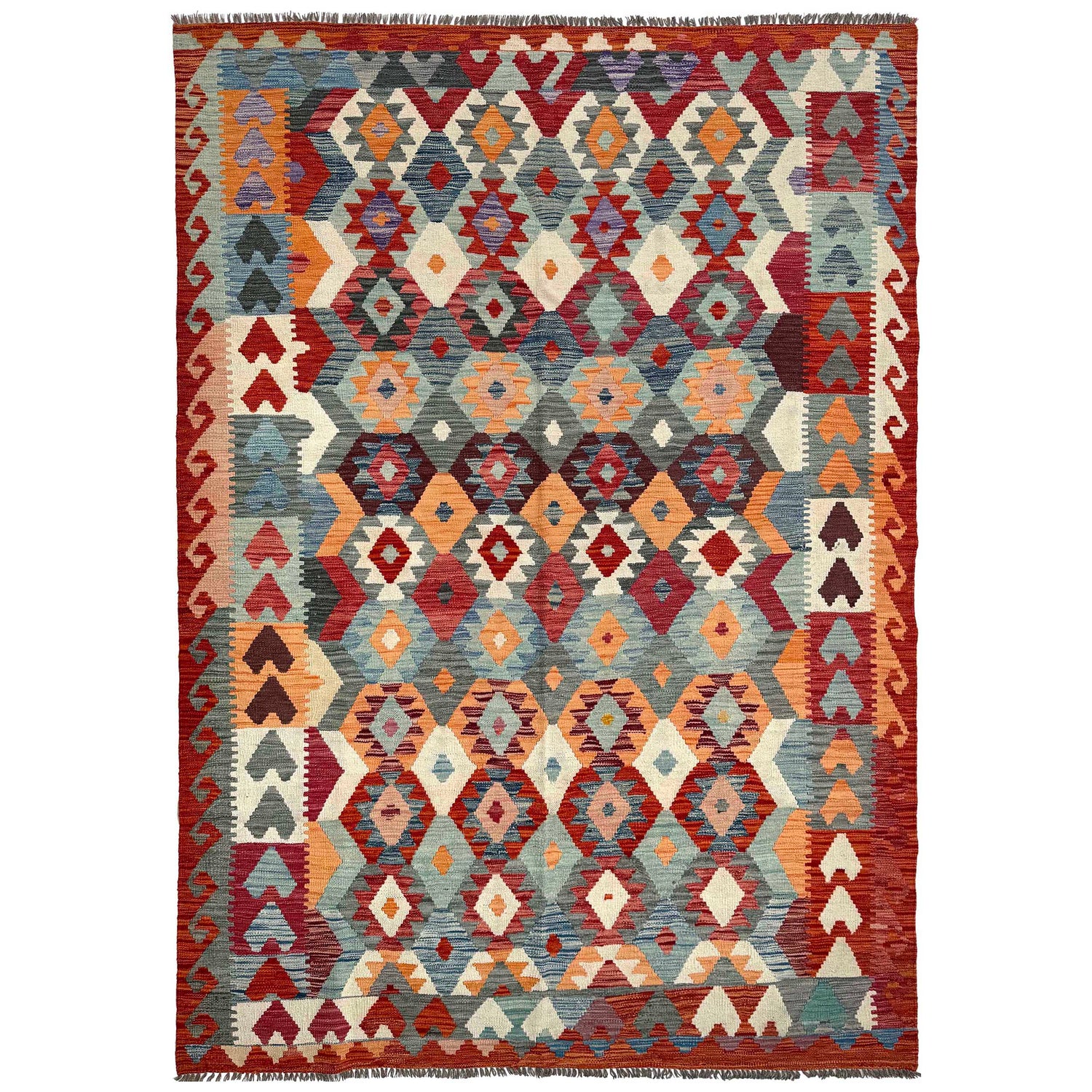 Handmade Vegetable Kilim 6' 4" x 9' 5" (ft) - No. P37243