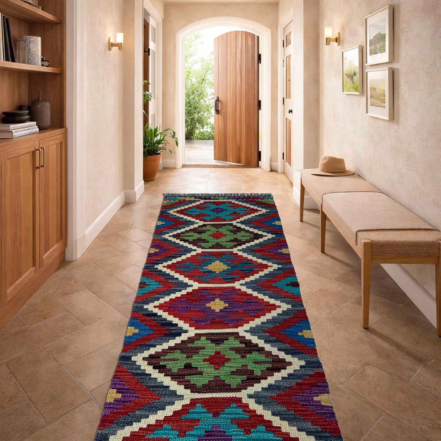 Vegetable Kelim Runner 1' 7" x 5' 2" (ft)- No. P37244