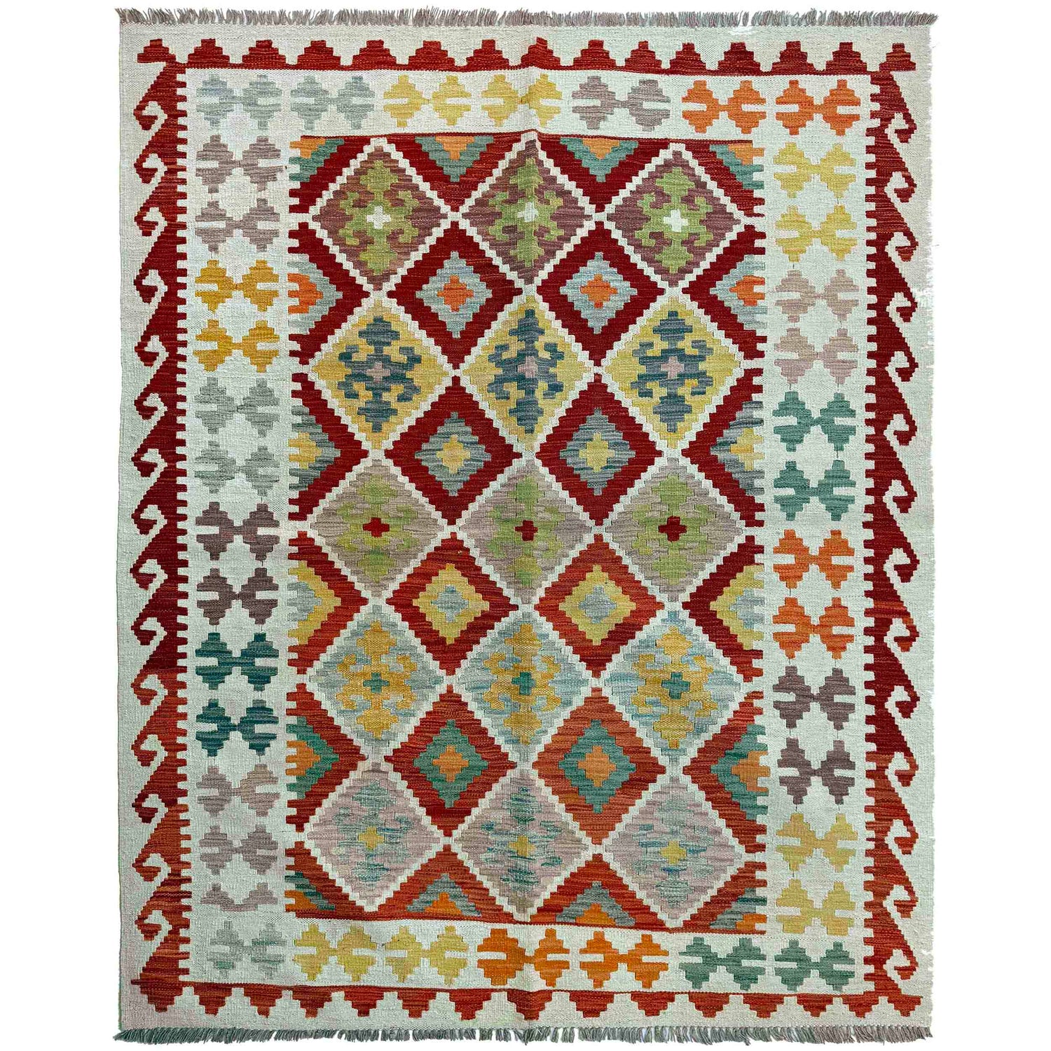 Handmade Vegetable Kilim 4' 10" x 6' 7" (ft) - No. P37248