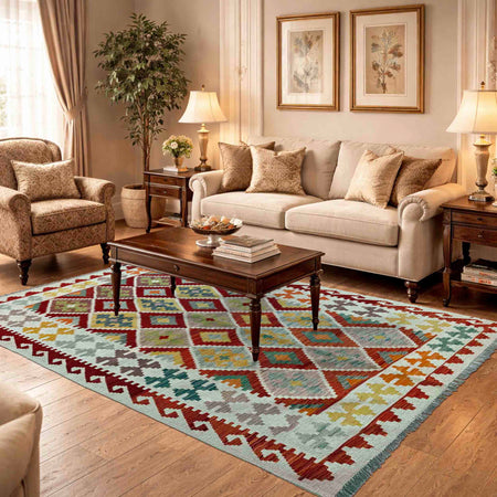 Handmade Vegetable Kilim 4' 10" x 6' 7" (ft) - No. P37248