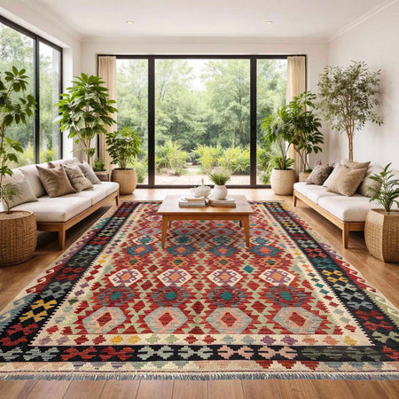 Handmade Vegetable Kilim 6' 9" x 9' 11" (ft) - No. P37251
