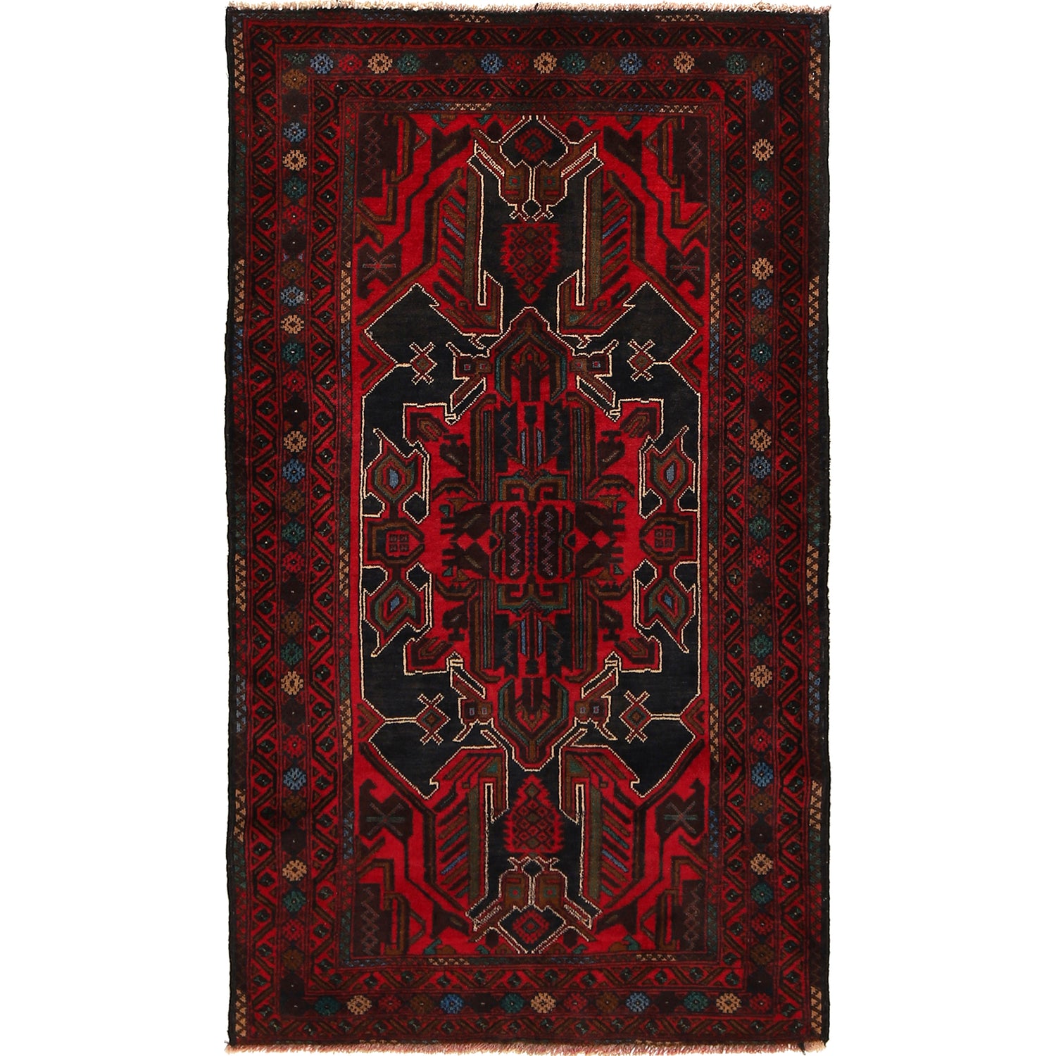 Hand Knotted Baluchi Rug 3' 2 x 5' 1 (ft) - R21994