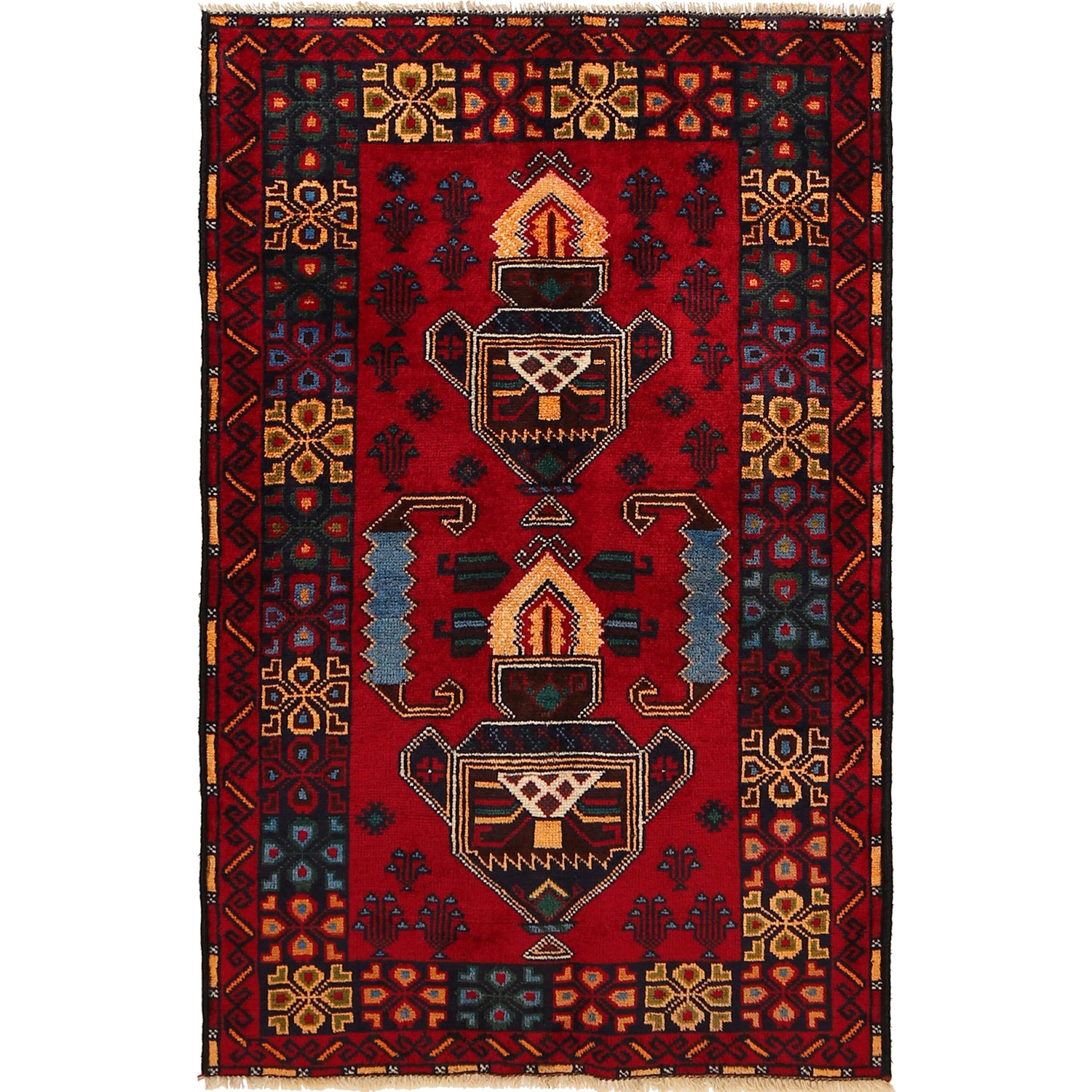 Hand Knotted Baluchi Rug 3' 0 x 4' 6 (ft) - R21997