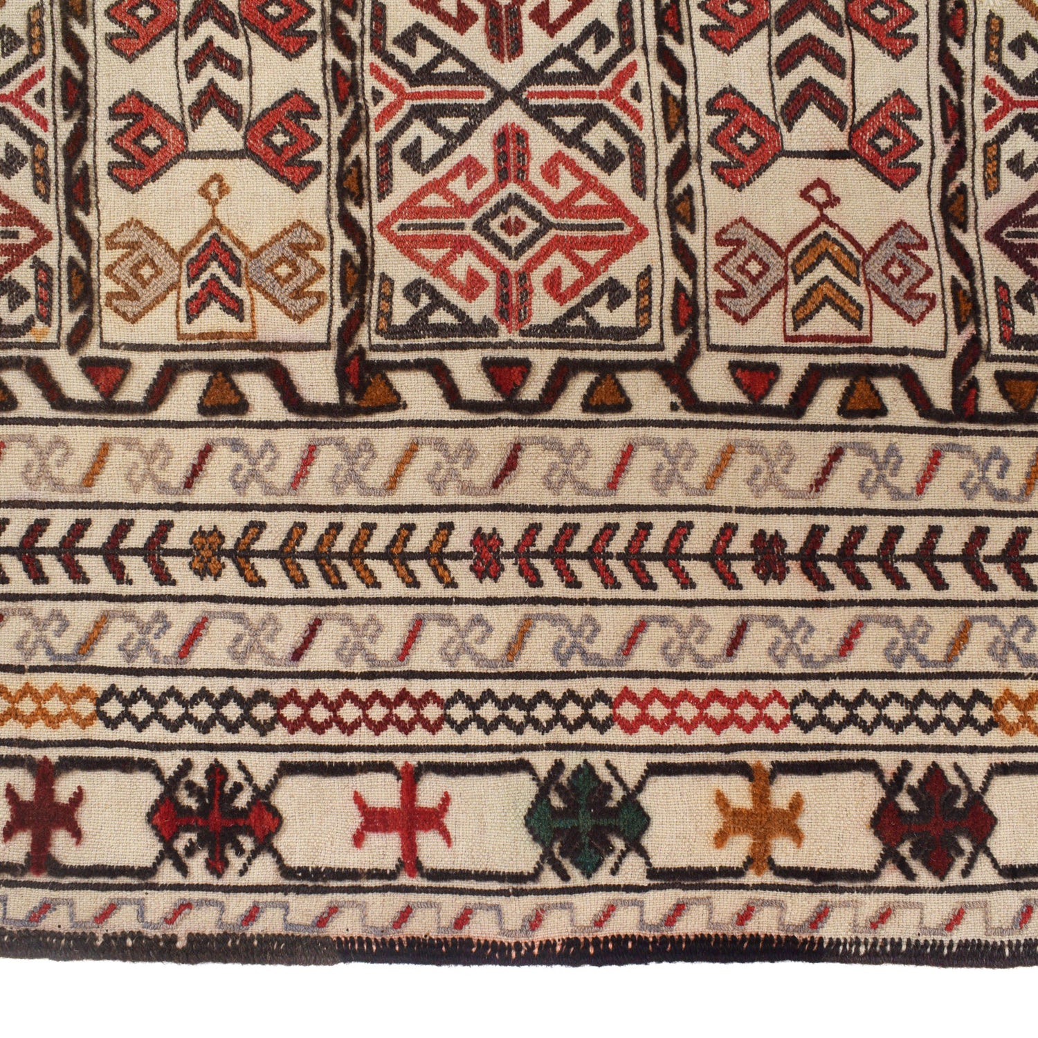 Handmade Soumak Kelim / Dhurrie 4' 1 x 5' 8 (ft) - No. R22077