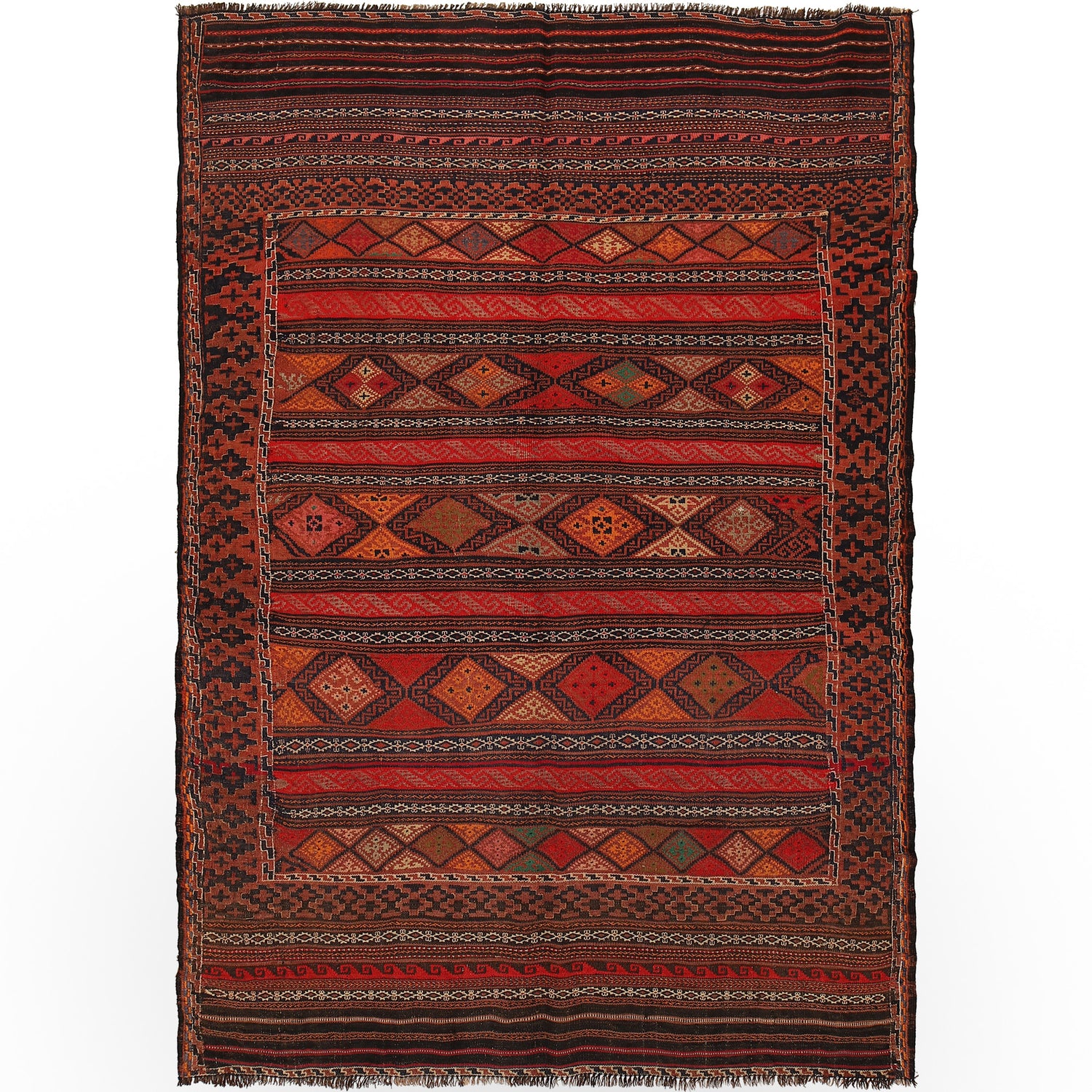 Bedroom Flatweave Kilim 4' 6" x 6' 9" (ft) - No. R22254