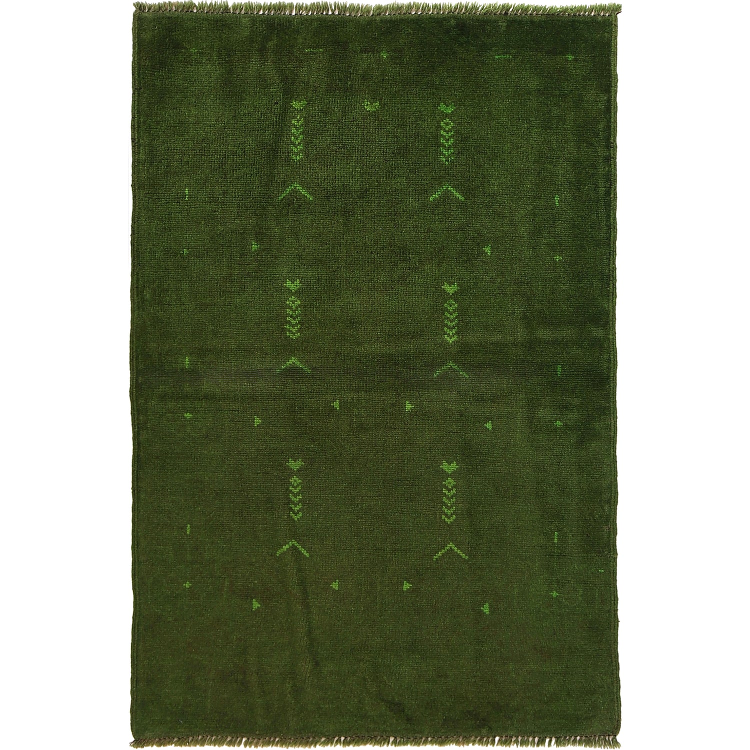 Green Overdyed Rug 2' 9 x 4' 5 (ft) - No. R22761