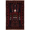 Black Color Prayer Rug 3' 1" x 4' 11" (ft) - No. R22836