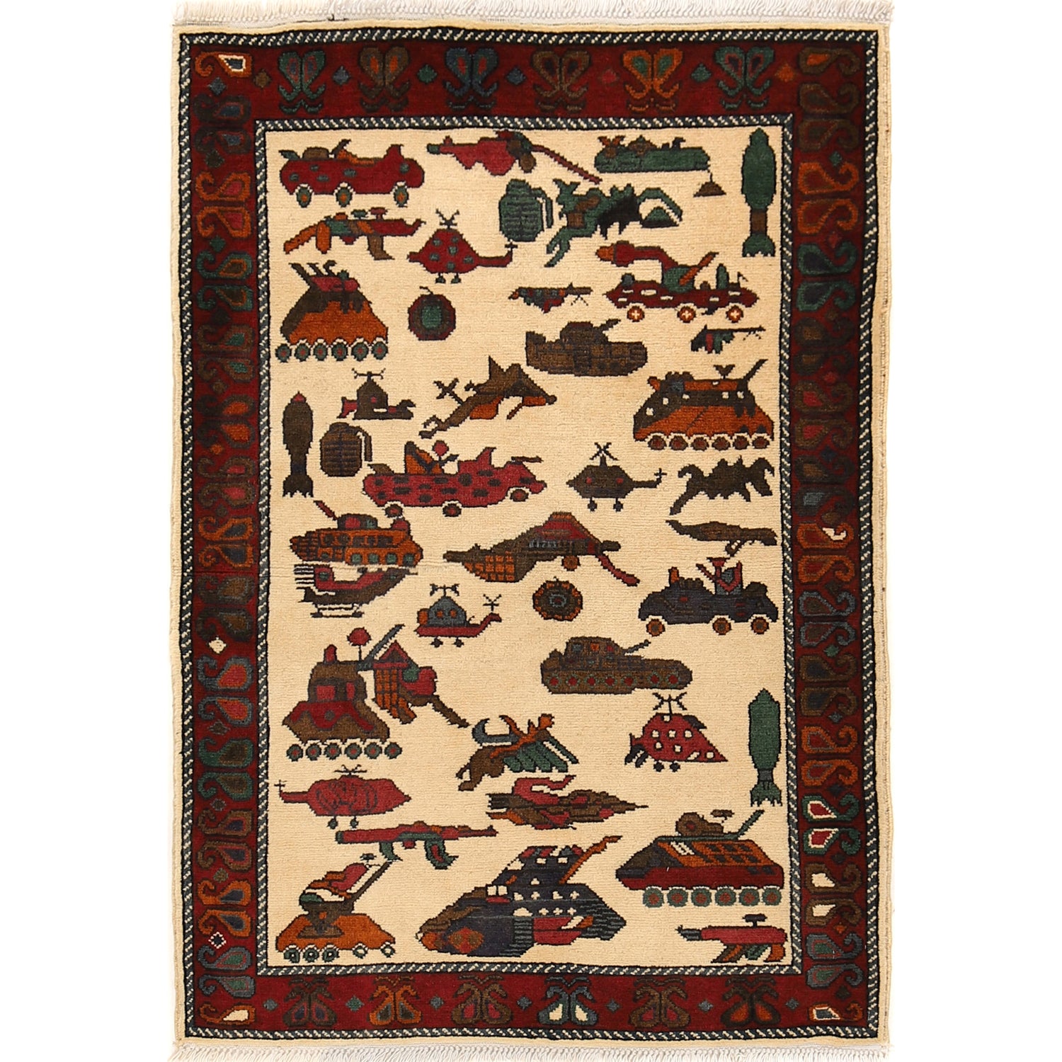 Handmade War Rug 2' 5 x 4' 0 (ft) - No. R22978