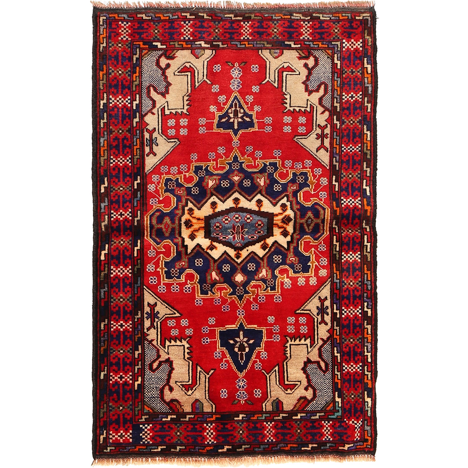 Handmade Balochi Rug 2' 8 x 4' 3 (ft) - No. R23690