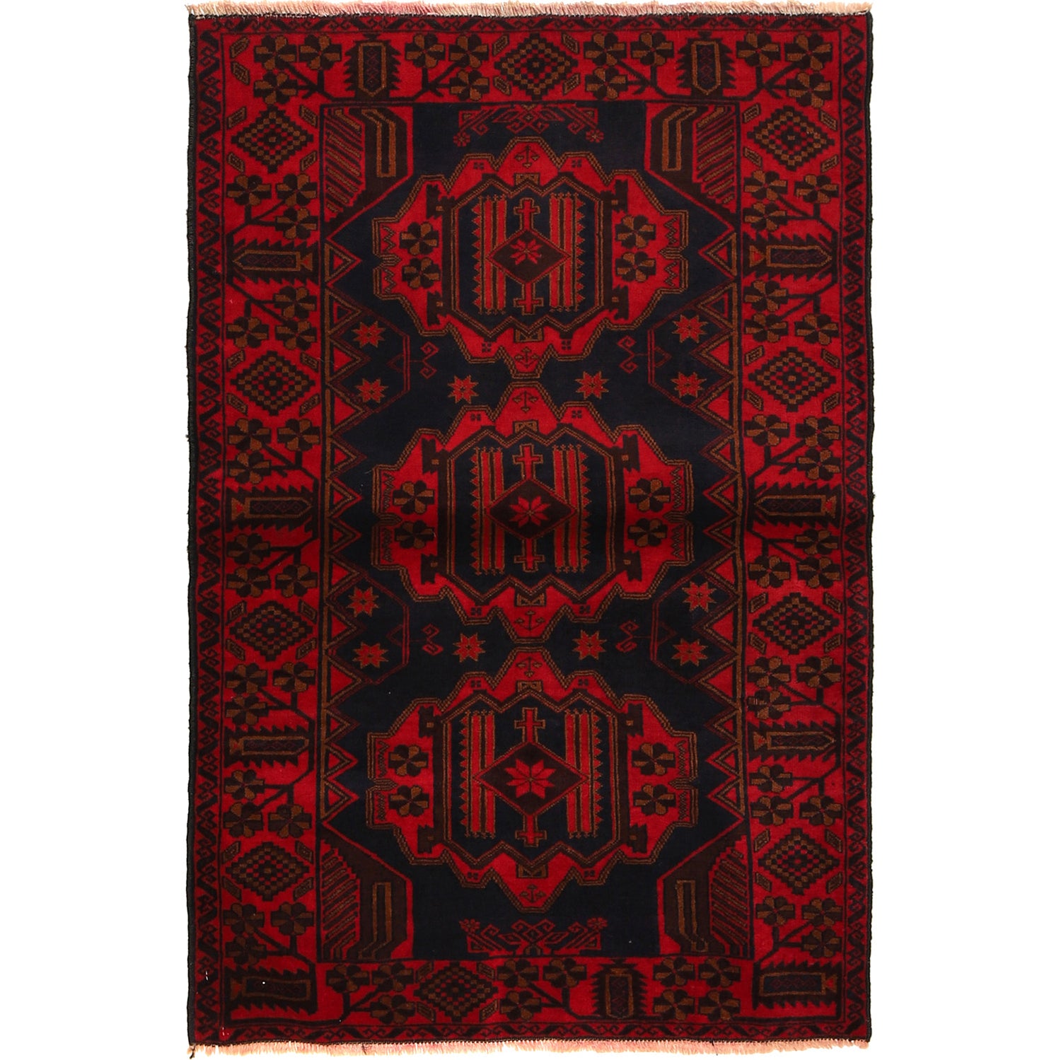 Hand Knotted Baluchi Rug 2' 8 x 4' 4 (ft) - R23694