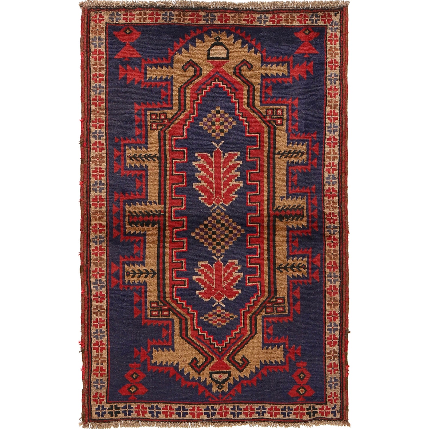 Blue Color Baluchi Rug 3' 1 x 4' 9 (ft) - No. R23727